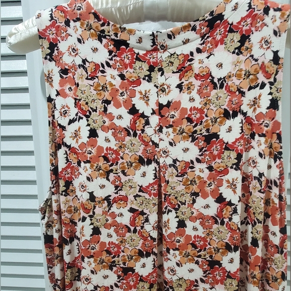 J.Jill Wearever XL Petite floral sleeveless maxi dress Red Rose White Black - Picture 3 of 7